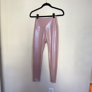 Beyond Yoga Pink “Leather” Leggings